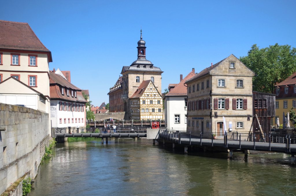 Canal along walking tour of the Old City, Bamberg