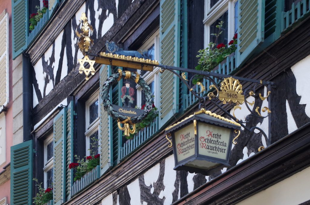 Schlenkerla Smoked Beer Sign in the Old City, Bamberg