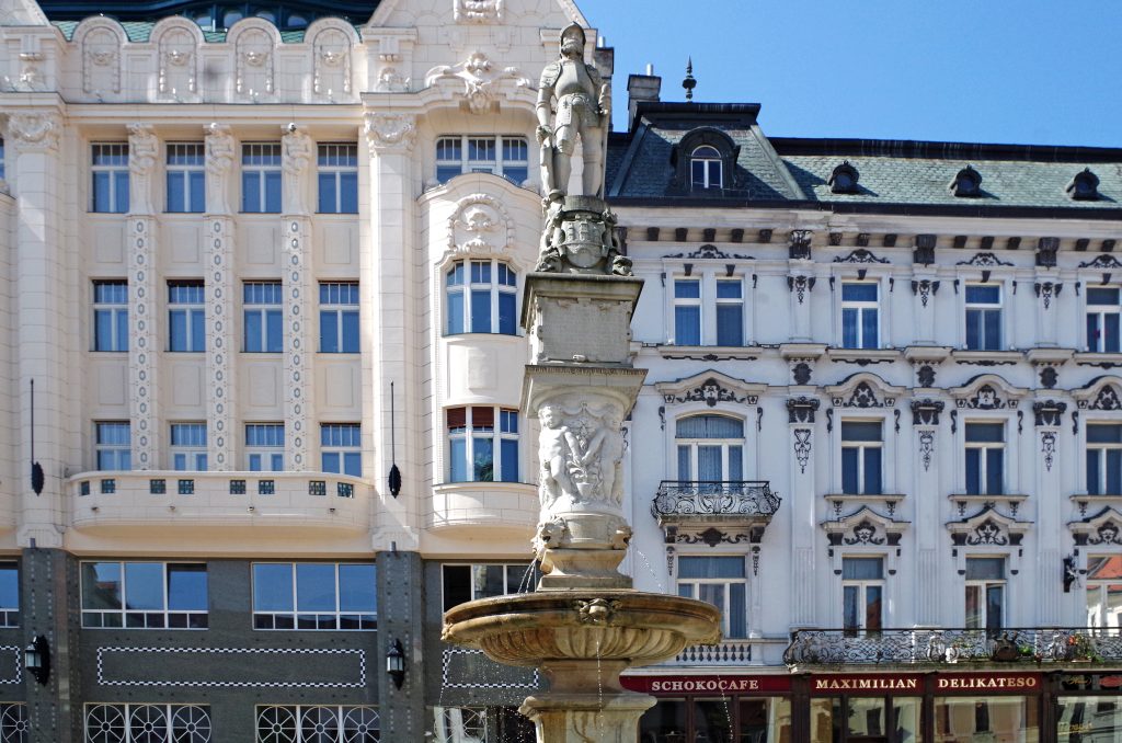 Ganymede Fountain in the Central Square, Bratislava