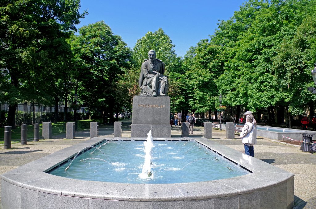The Hviezdoslav Statue and Fountain, in the Main Square, Bratislava