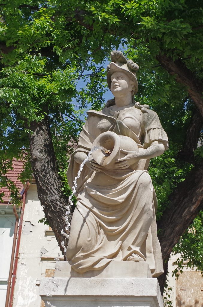 Woman with Jug fountain, in the Old City, Bratislava