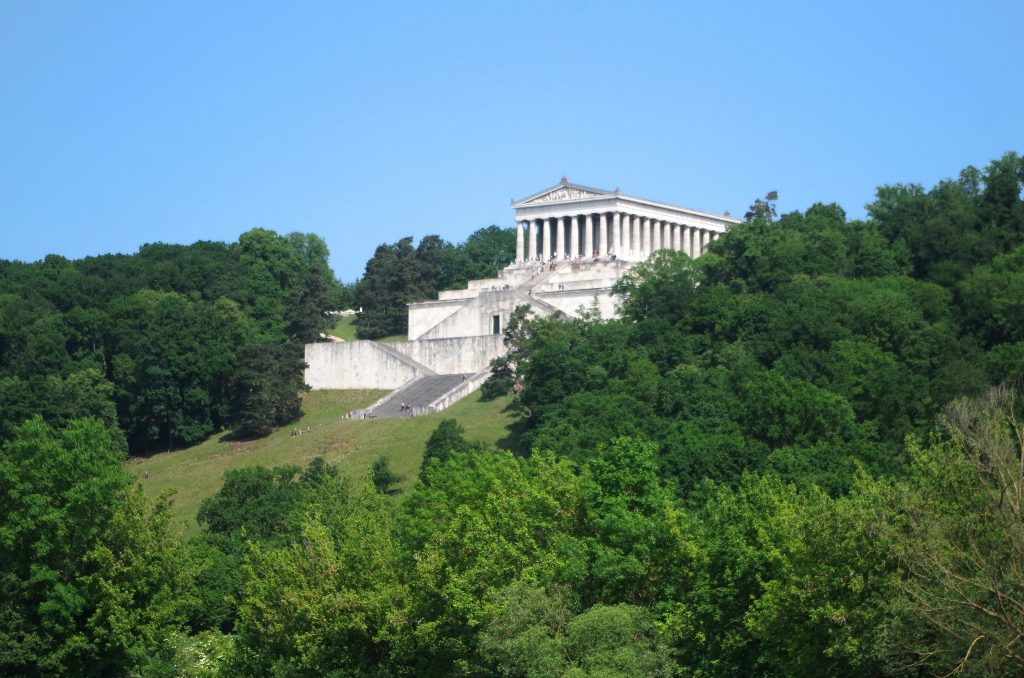 A view of the Walhalla Temple, along the Danube River, Regensburg