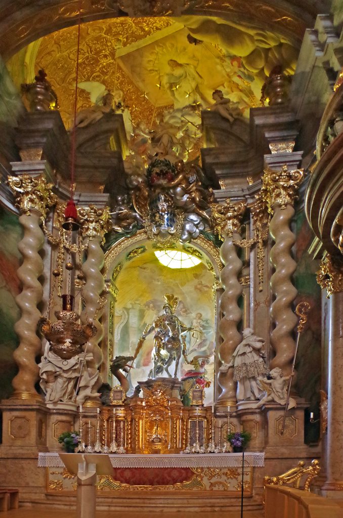 Altar and St. George Statue at the Weltenburg Abbey, Regensburg