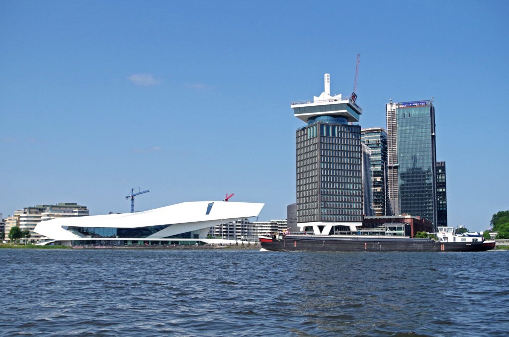 The Eye Film Museum and ADAM Tower (noted for its swings), Amsterdam