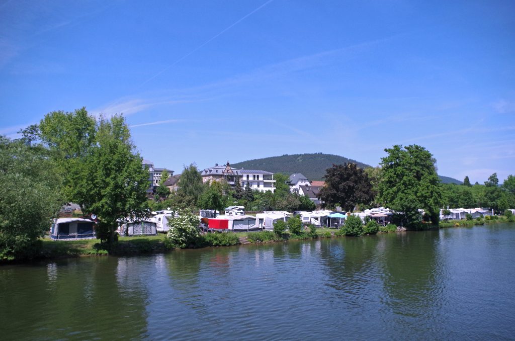 One of many riverside campgrounds in Germany.