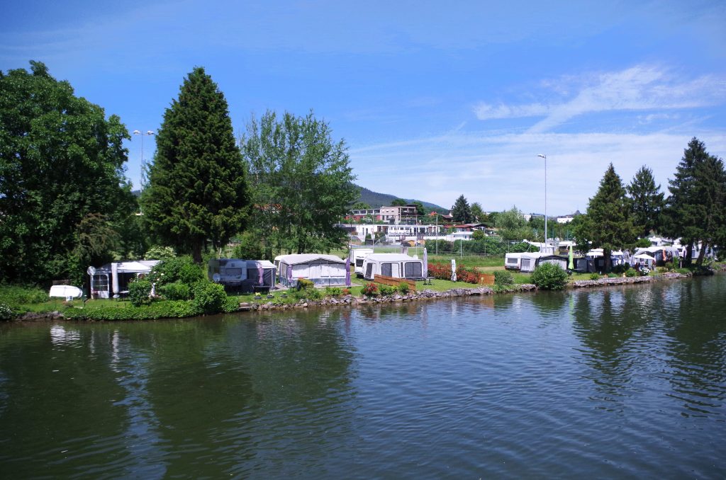 One of many riverside campgrounds in Germany.