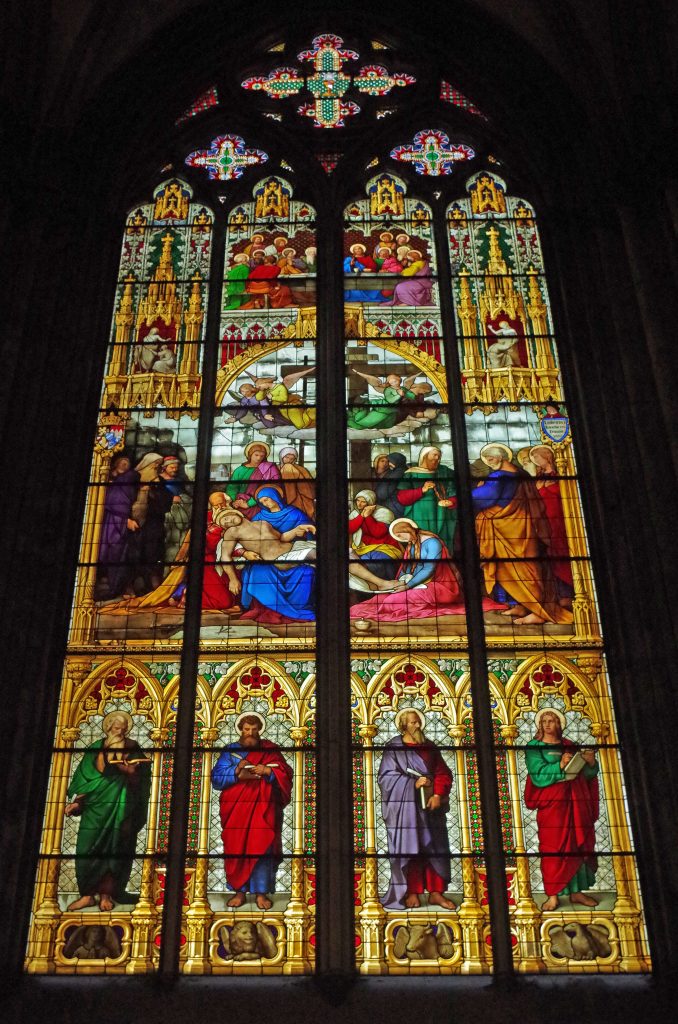 A stained glass window in Cologne Cathedral