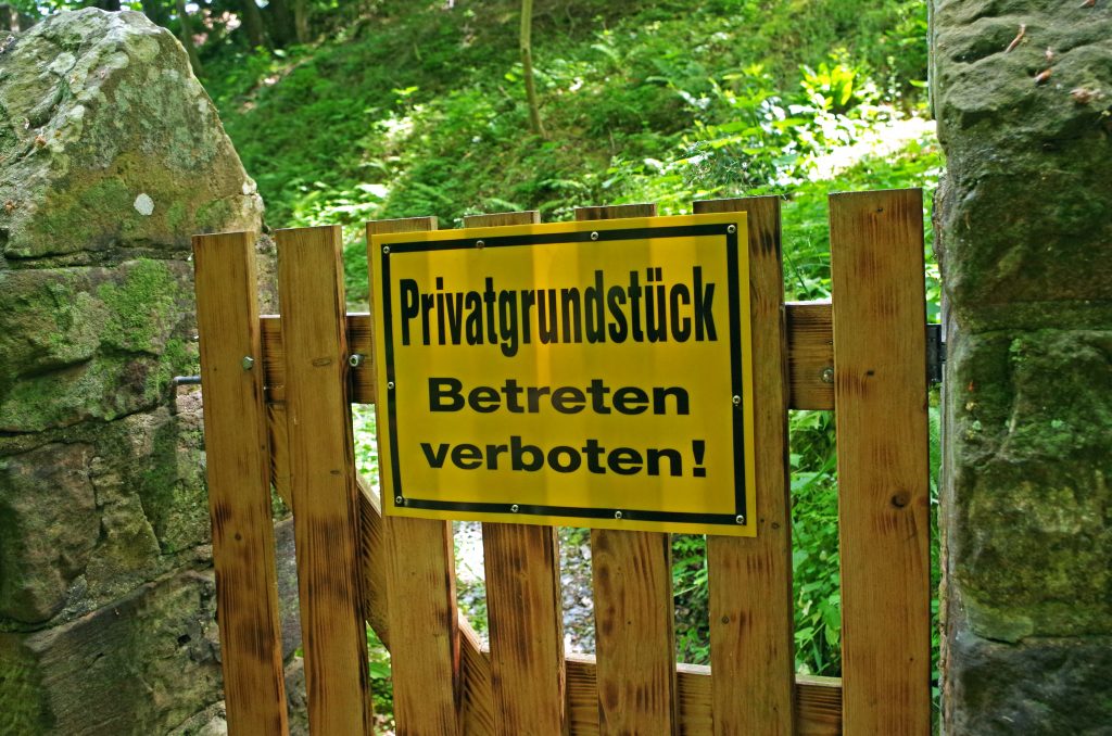 Sign along walking trail in downtown Miltenberg